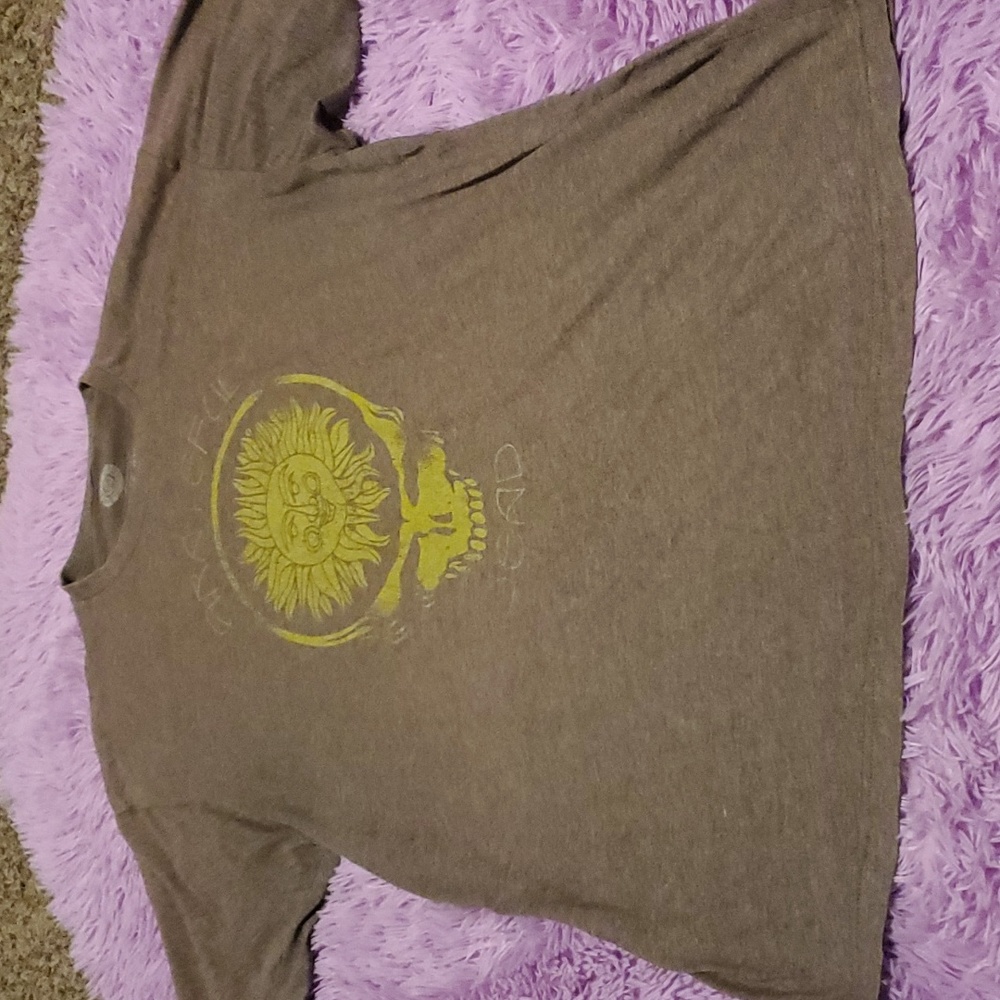 Grateful Dead Brown & Yellow Crew Neck T-Shirt, Men's Size XXL